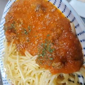 【肉パスタ】スジ肉のボロネーゼパスタ